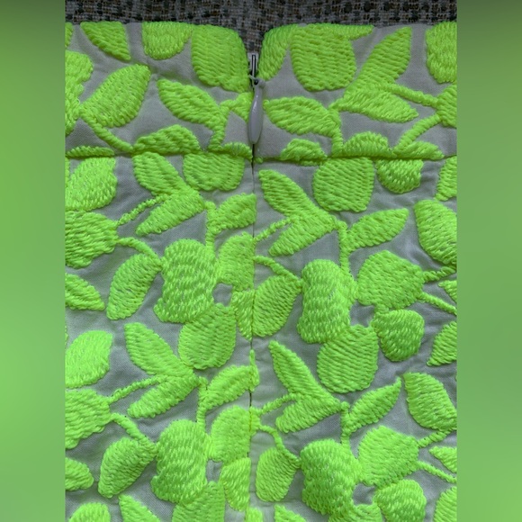 J.Crew Florescent Yellow Floral Skirt (4) - Picture 4 of 7